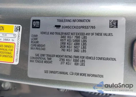 2023 Chevrolet Suburban 2Wd Lt from USA, damaged, VIN 1GNSCCKD1PR537765